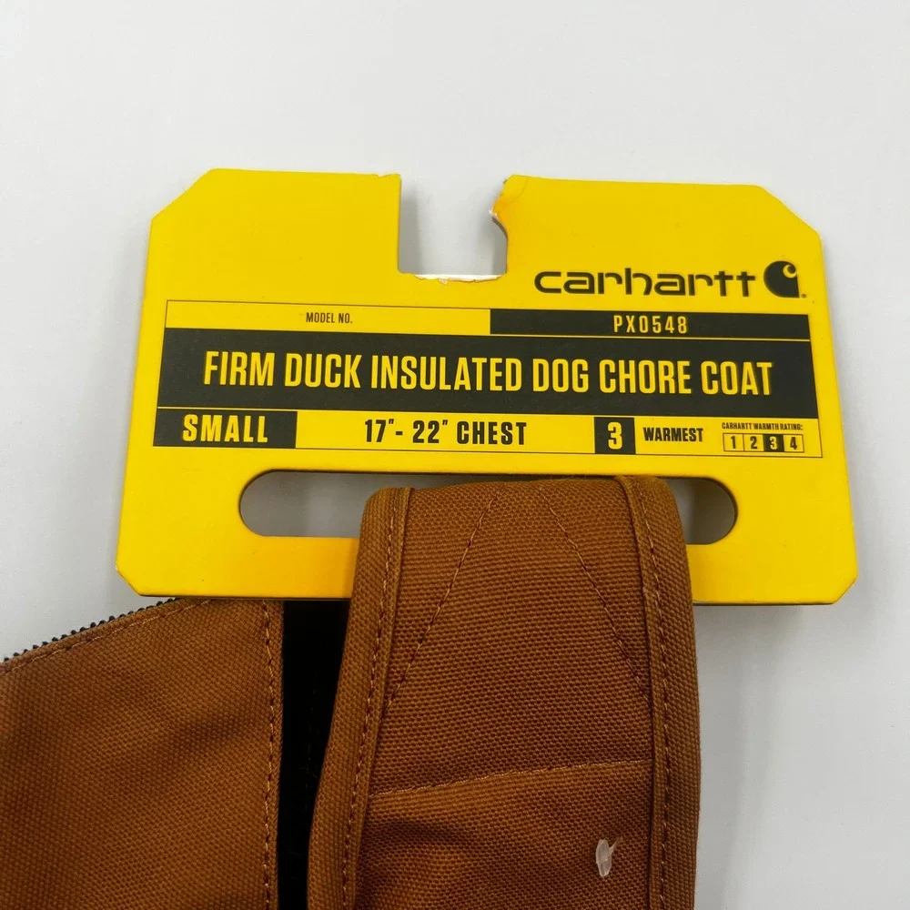 New Carhartt Firm Duck Insulated Dog Chore Coat Brown Small PX0548